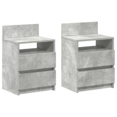 vidaXL Nachttische 2 Stk. mit 2 Schubladen Betongrau 40x33x60 cm