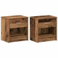 vidaXL Nachttische 2 Stk. mit Schublade Altholz-Optik 39x28x41 cm
