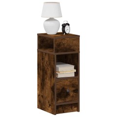vidaXL Nachttische 2 Stk. mit Schublade Räuchereiche 25x31x66 cm
