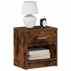 vidaXL Nachttische 2 Stk. mit Schublade Räuchereiche 39x28x41 cm