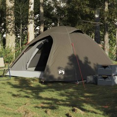 vidaXL Kuppel-Campingzelt 3 Personen Braun Wasserdicht
