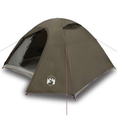 vidaXL Kuppel-Campingzelt 3 Personen Braun Wasserdicht