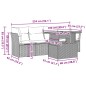 vidaXL 5-tlg. Garten-Sofagarnitur mit Kissen Schwarz Poly Rattan