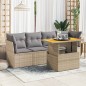vidaXL 5-tlg. Garten-Sofagarnitur mit Kissen Beige Poly Rattan vidaXL 5-tlg. Garten-Sofagarnitur mit Kissen Beige Poly Rattan