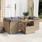 vidaXL 7-tlg. Garten-Sofagarnitur mit Kissen Beige Poly Rattan vidaXL 7-tlg. Garten-Sofagarnitur mit Kissen Beige Poly Rattan