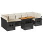 vidaXL 8-tlg. Garten-Sofagarnitur mit Kissen Schwarz Poly Rattan vidaXL 8-tlg. Garten-Sofagarnitur mit Kissen Schwarz Poly Rattan
