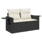 vidaXL 8-tlg. Garten-Sofagarnitur mit Kissen Schwarz Poly Rattan vidaXL 8-tlg. Garten-Sofagarnitur mit Kissen Schwarz Poly Rattan