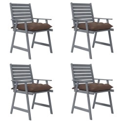 Garten-Essstühle mit Kissen 4 Stk. Massivholz Akazie