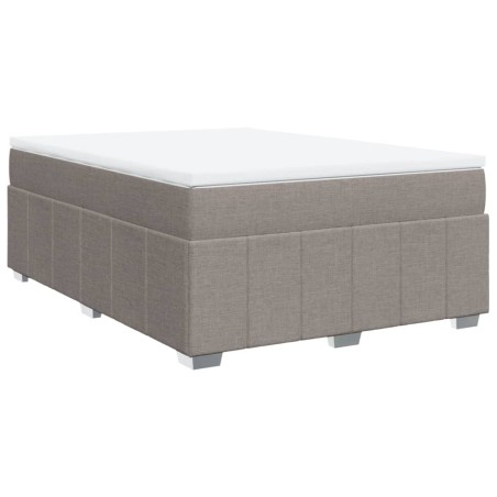 vidaXL Boxspringbett mit Matratze Taupe 160x200 cm Stoff