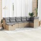 vidaXL 7-tlg. Garten-Sofagarnitur mit Kissen Beige Poly Rattan vidaXL 7-tlg. Garten-Sofagarnitur mit Kissen Beige Poly Rattan