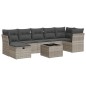 vidaXL 8-tlg. Garten-Sofagarnitur mit Kissen Hellgrau Poly Rattan vidaXL 8-tlg. Garten-Sofagarnitur mit Kissen Hellgrau Poly Rattan