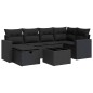 vidaXL 7-tlg. Garten-Sofagarnitur mit Kissen Schwarz Poly Rattan vidaXL 7-tlg. Garten-Sofagarnitur mit Kissen Schwarz Poly Rattan