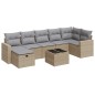 vidaXL 8-tlg. Garten-Sofagarnitur mit Kissen Beige Poly Rattan vidaXL 8-tlg. Garten-Sofagarnitur mit Kissen Beige Poly Rattan