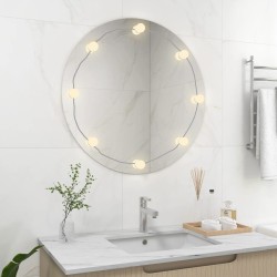 Wandspiegel ohne Rahmen mit LED-Beleuchtung Rund Glas