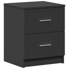 vidaXL Nachttisch mit 2 Schubladen Schwarz 40x36x50 cm