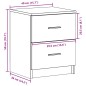 vidaXL Nachttisch mit 2 Schubladen Artisan-Eiche 40x36x50 cm