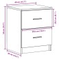 vidaXL Nachttisch mit 2 Schubladen Betongrau 40x36x50 cm