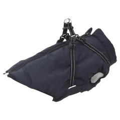 vidaXL Hundemantel Geschirr Wasserdicht Reflektierend Marineblau L48