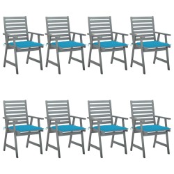 Garten-Essstühle mit Kissen 8 Stk. Massivholz Akazie
