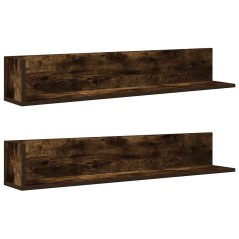 vidaXL Wandregale 2 Stk. Räuchereiche 100x16,5x16,5 cm Holzwerkstoff