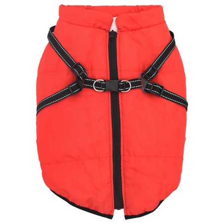 vidaXL Hundemantel mit Geschirr Wasserdicht Reflektierend Rot L44
