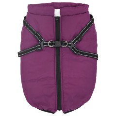 vidaXL Hundemantel mit Geschirr Wasserdicht Reflektierend Lila L44