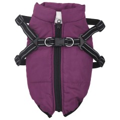 vidaXL Hundemantel mit Geschirr Wasserdicht Reflektierend Lila L36