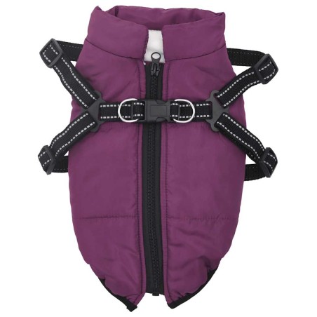 vidaXL Hundemantel mit Geschirr Wasserdicht Reflektierend Lila L36