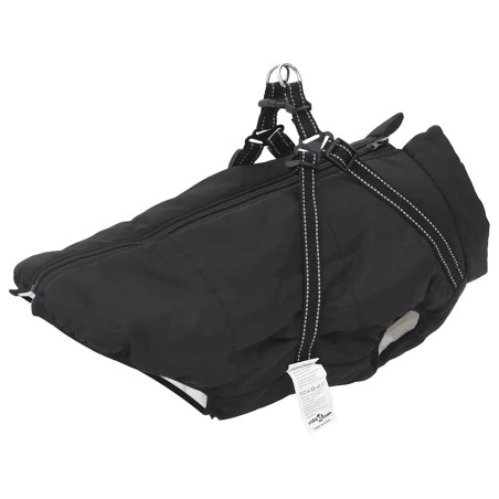 vidaXL Hundemantel mit Geschirr Wasserdicht Reflektierend Schwarz L44