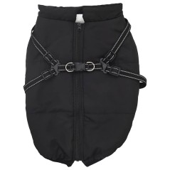 vidaXL Hundemantel mit Geschirr Wasserdicht Reflektierend Schwarz L44