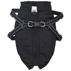 vidaXL Hundemantel mit Geschirr Wasserdicht Reflektierend Schwarz L36
