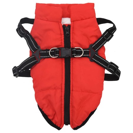 vidaXL Hundemantel mit Geschirr Wasserdicht Reflektierend Rot L36