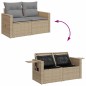 vidaXL 4-tlg. Garten-Sofagarnitur mit Kissen Beige Poly Rattan vidaXL 4-tlg. Garten-Sofagarnitur mit Kissen Beige Poly Rattan