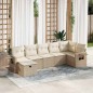 vidaXL 7-tlg. Garten-Sofagarnitur mit Kissen Beige Poly Rattan vidaXL 7-tlg. Garten-Sofagarnitur mit Kissen Beige Poly Rattan