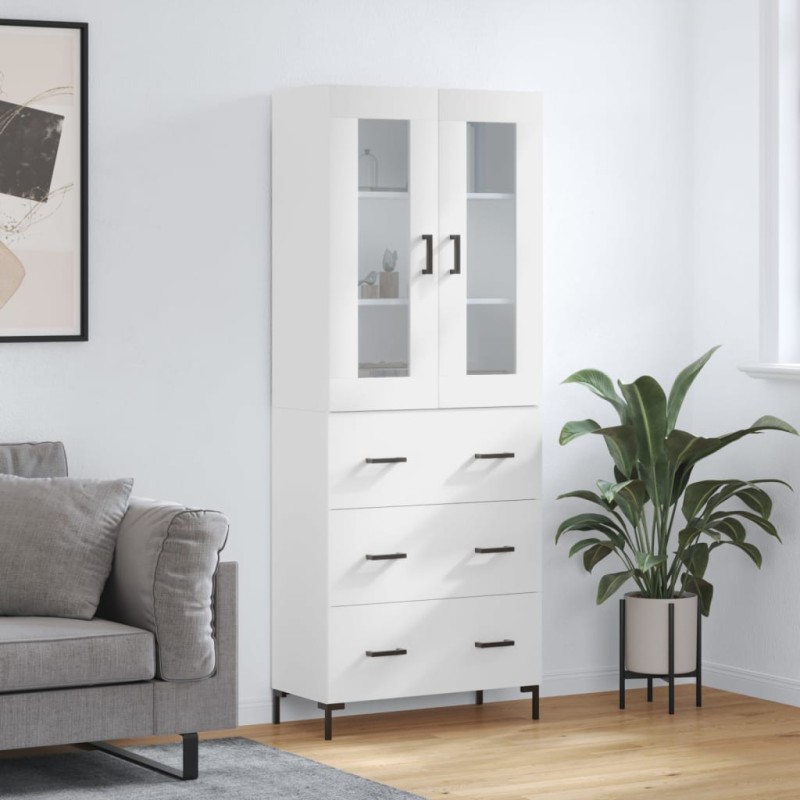 vidaXL Highboard Weiß 69,5x34x180 cm Holzwerkstoff vidaXL Highboard Weiß 69,5x34x180 cm Holzwerkstoff