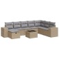 vidaXL 9-tlg. Garten-Sofagarnitur mit Kissen Beige Poly Rattan vidaXL 9-tlg. Garten-Sofagarnitur mit Kissen Beige Poly Rattan