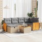 vidaXL 7-tlg. Garten-Sofagarnitur mit Kissen Beige Poly Rattan vidaXL 7-tlg. Garten-Sofagarnitur mit Kissen Beige Poly Rattan