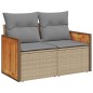 vidaXL 6-tlg. Garten-Sofagarnitur mit Kissen Beige Poly Rattan vidaXL 6-tlg. Garten-Sofagarnitur mit Kissen Beige Poly Rattan