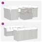 vidaXL 7-tlg. Garten-Sofagarnitur mit Kissen Grau Poly Rattan vidaXL 7-tlg. Garten-Sofagarnitur mit Kissen Grau Poly Rattan