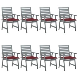 Garten-Essstühle mit Kissen 8 Stk. Massivholz Akazie