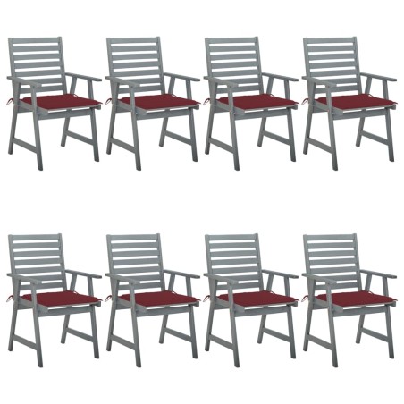 Garten-Essstühle mit Kissen 8 Stk. Massivholz Akazie