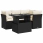vidaXL 5-tlg. Garten-Sofagarnitur mit Kissen Schwarz Poly Rattan vidaXL 5-tlg. Garten-Sofagarnitur mit Kissen Schwarz Poly Rattan