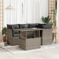 vidaXL 5-tlg. Garten-Sofagarnitur mit Kissen Grau Poly Rattan vidaXL 5-tlg. Garten-Sofagarnitur mit Kissen Grau Poly Rattan