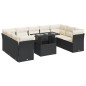 vidaXL 10-tlg. Garten-Sofagarnitur mit Kissen Schwarz Poly Rattan vidaXL 10-tlg. Garten-Sofagarnitur mit Kissen Schwarz Poly Rattan
