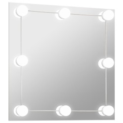 Wandspiegel mit LED-Beleuchtung Quadratisch Glas