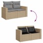 vidaXL 7-tlg. Garten-Sofagarnitur mit Kissen Beige Poly Rattan vidaXL 7-tlg. Garten-Sofagarnitur mit Kissen Beige Poly Rattan