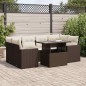 vidaXL 7-tlg. Garten-Sofagarnitur mit Kissen Braun Poly Rattan vidaXL 7-tlg. Garten-Sofagarnitur mit Kissen Braun Poly Rattan