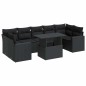 vidaXL 8-tlg. Garten-Sofagarnitur mit Kissen Schwarz Poly Rattan vidaXL 8-tlg. Garten-Sofagarnitur mit Kissen Schwarz Poly Rattan