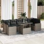 vidaXL 8-tlg. Garten-Sofagarnitur mit Kissen Grau Poly Rattan vidaXL 8-tlg. Garten-Sofagarnitur mit Kissen Grau Poly Rattan