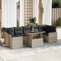 vidaXL 8-tlg. Garten-Sofagarnitur mit Kissen Hellgrau Poly Rattan vidaXL 8-tlg. Garten-Sofagarnitur mit Kissen Hellgrau Poly Rattan
